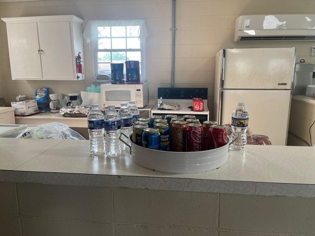 Beverages on a counter